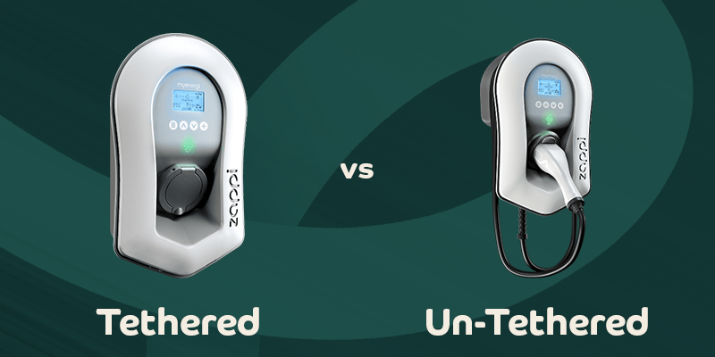 Tethered vs untethered EV charger comparison.